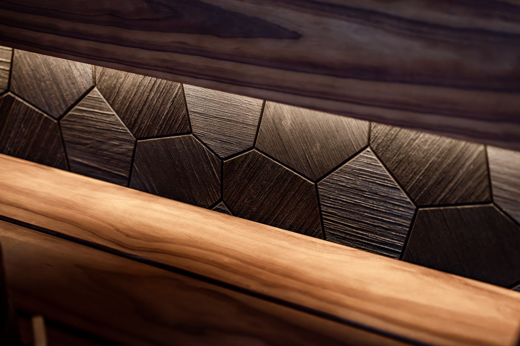 Warm timber sauna interior